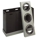 Safco At-Your-Disposal Recycling Center, Polyethylene, Three 84 Gal Bins, Black - SAF9798BL