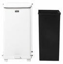 Rubbermaid 40 gal Square Step Can, Metal, White - FGST40EPLWH