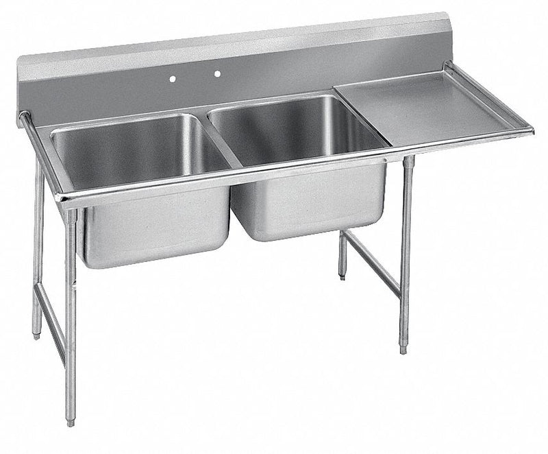 Advance Tabco Stainless Steel Scullery Sink, Without Faucet, 18 Gauge, Floor Mounting Type - 9-2-36-24R