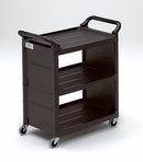 Rubbermaid Enclosed Service Cart, 150 lb. Load Capacity, Polypropylene, Black - FG342100BLA