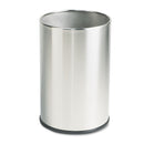 Rubbermaid European And Metallic Series Wastebasket, Round, 5 Gal, Satin Stainless - RCPUB1900SSS