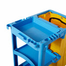 Rubbermaid Blue, Janitor Cart, Overall Length 46 in, Overall Width 21 3/4 in, Overall Height 38 3/8 in - FG617388BLUE