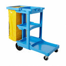 Rubbermaid Blue, Janitor Cart, Overall Length 46 in, Overall Width 21 3/4 in, Overall Height 38 3/8 in - FG617388BLUE