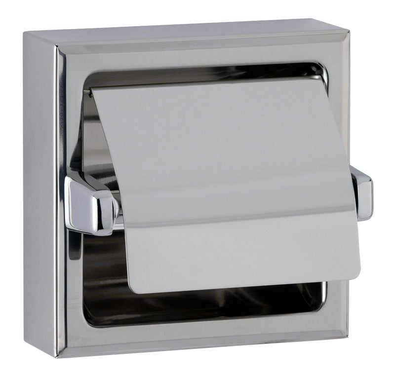Bobrick B-6699 Surface-Mounted TT Dispenser w/Hood For Single Roll - Surface-Mounted Toilet Tissue Dispenser with Hood