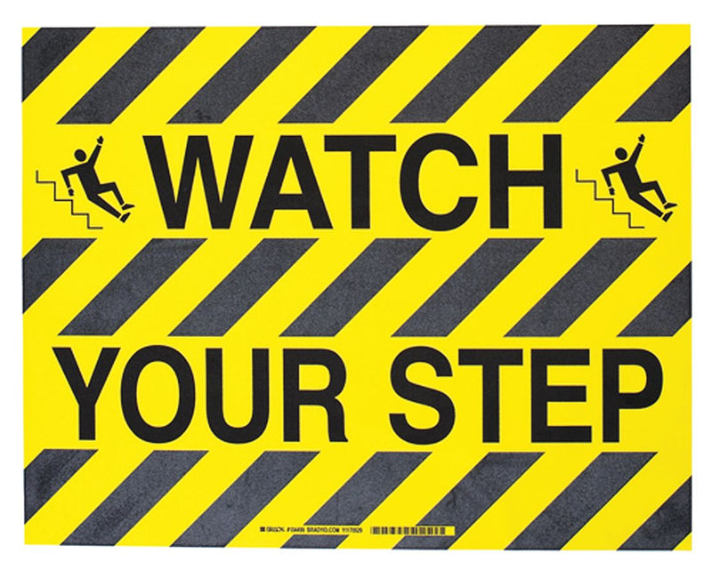 Brady 104499 Watch Your Step Floor Marking Sign, 14