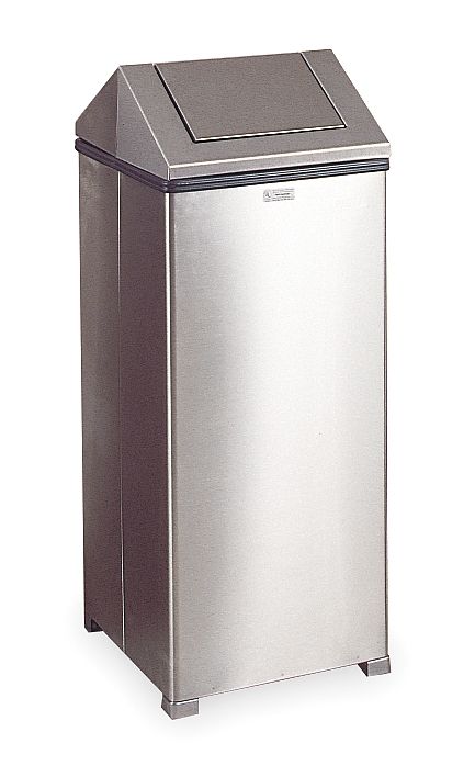Rubbermaid 24 gal. Square Silver Trash Can - FGT1424SSPL