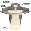 Bradley SN2013 Sentry Washfountain, 54", Corner Mount, Hand Control, A Drain