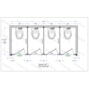 Bradley Toilet Partition, 4 Between Wall Compartments, Stainless Steel, 144"Wx61 1/4"D - BW43660