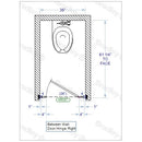 Bradley Toilet Partition, 1 Between Wall Compartment, Stainless Steel, 36"W x 61 1/4"D - BW13660