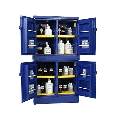 Eagle 44 Gal. Acid & Corrosive Poly Standard Safety Storage Cabinet w/ Non-Metallic, Poly, Blue, 4 Door,  Model: CRA-P44