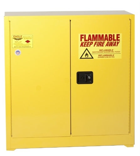 Eagle 30 Gal. Flammable Liquid Standard Safety Storage Cabinet w/ Two Door Self-Closing One Shelf, Model: 3010
