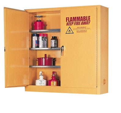 Eagle 24 Gal. Flammable Liquid Wall-Mount Safety Storage Cabinet w/ Two Door Self-Closing Three Shelves, Model: 1975