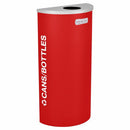 Ex-Cell Kaiser Kaleidoscope Collection Half Round recycling receptacle with Cans/Bottles decal - RC-KDHR-CRBX