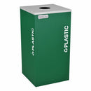 Ex-Cell Kaiser Kaleidoscope Collection Square recycling receptacle with Plastic decal - RC-KDSQ-PLEGX