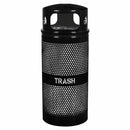 Ex-Cell Kaiser Landscape Series 34-gal perforated Trash Receptacle - WR-34RDMBLACK