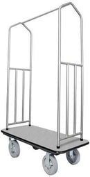 Ex-Cell Kaiser Chrome Hotel Cart, black carpeted deck with black bumper and 8" grey poly casters - 780CHRBLK/PLY
