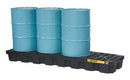 Justrite Spill Pallet, 4 Drum In Line, Black - 28631