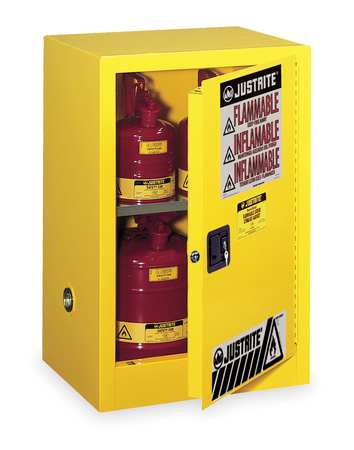 Justrite Safety Cabinet, Manual, 1 Door, 12 Gal - 891200