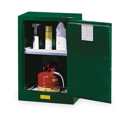 Justrite Cabinet, Pesticide, Green, 12 Gallon - 891204