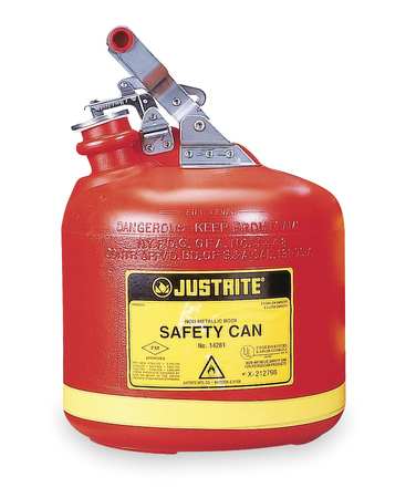 Justrite Safety Can, Polyethylene, 2 Gallon - 14261
