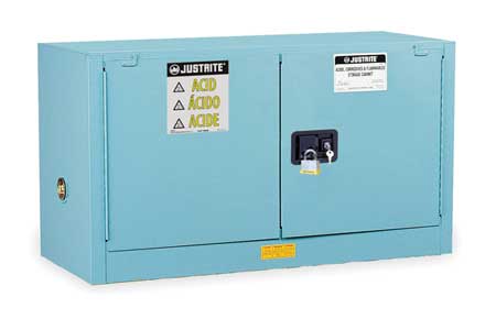 Justrite Safety Storage Cabinet, Blue, 17 Gal. - 891722