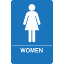Palmer Fixture ADA compliant Restroom Sign-BL---WOMEN RESTROOM, IS1003-15