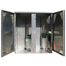 Securall LP16-VERTICAL 16 Cyl. Vertical Standard 2-Door for Aluminum Cabinet for Storing LP & Oxygen Gas Cylinders, New Part Number: LP16S-Vertical