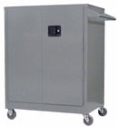 Securall SW242 Self-Latch Standard 2-Door / Counter High Cabinet w/ casters (2 rigid, 2 swivel) for Industrial Singewall Cabinet for Storing General Office Supplies