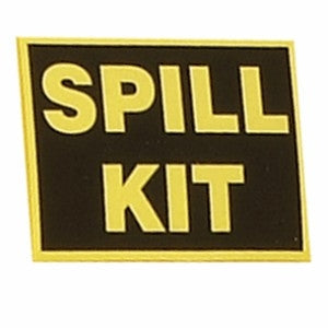 SpillTech A-KITLABEL Vinyl "Spill Kit" Label Bk W/ Ylw Type 3x5 1/Pkg
