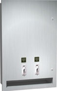 ASI 04684-9-50 Napkin/Tampon Vendor, 50 ¢ operation - Surface Mounted