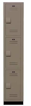 Bradley Plastic Locker, 12X12X60 3 Tier, 30% Pre-Consumer Recycled HDPE