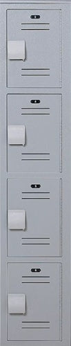 Bradley Plastic Locker, 12X12X60 4 Tier, 30% Pre-Consumer Recycled HDPE