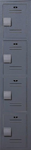 Bradley Plastic Locker, 12X12X60 4 Tier, 100% Post-Consumer Recycled HDPE