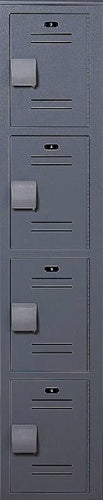 Bradley Plastic Locker, 12X15X72 4 Tier, 100% Post-Consumer Recycled HDPE