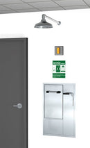 Guardian GBF2170 Recessed Safety Station with Drain Pan, Wall Mounted Exposed Shower Head