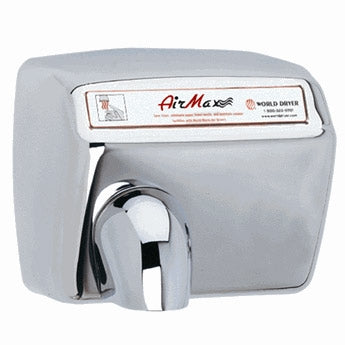 World Dryer Airmax DXM5-972 Automatic Hand Dryer, Polished Stainless Steel, Updated Part Number: DXM5-972A