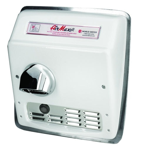 World Dryer Airmax XRM5-Q974 Automatic Hand Dryer, Recessed, White Cast Iron, Updated Part Number: XRM5-Q974AK