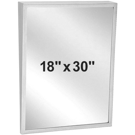 Bradley 740-018302 (18 x 30) Commercial Restroom Mirror, Angle Frame, Tilt, 18