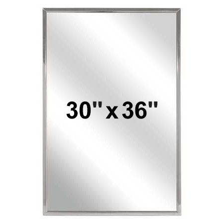 Bradley 780-030360 (30 x 36) Commercial Restroom Mirror, Angle Frame, (30