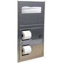 Bobrick B-35745 Recessed Seat-Cover, Tissue Dispenser, Sanitary Napkin Bin