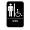 Men's Braille Handicapped Restroom Sign, ADA Compliant, Black & White w/ Adhesive Strips Included, 6" X 9" - ALPSGN-2