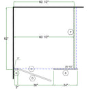 Bobrick Bathroom Partition, 1 ADA In Corner Compartment, Solid Color Reinforced Composite, 60"W x 62"D, ICADA-SCRCBOB