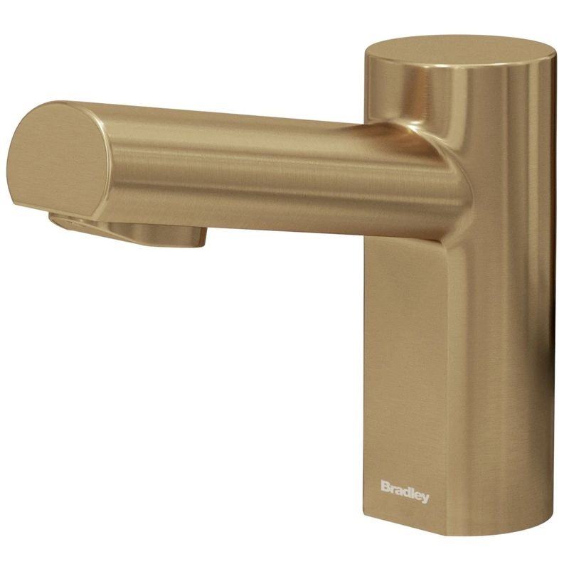 Bradley Touchless Counter Mounted Sensor Faucet, .35 GPM, Brushed Brass, Metro Series - S53-3300-RT3-BR