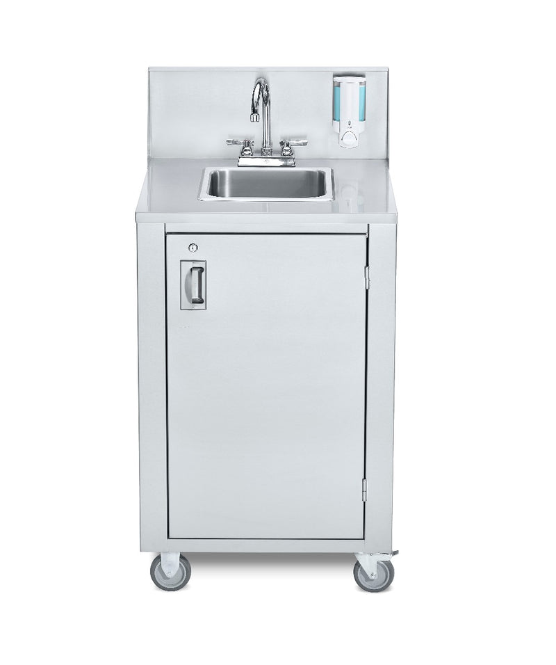 Crown Verity CVPHS-4 Portable Hand Sink, Stainless Steel, Hot Water, Compact Spacesaver
