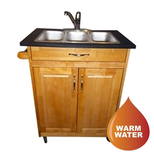 Monsam PSW-009T Three Compartment Self-Contained Portable Sink