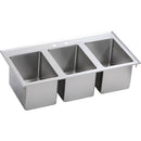 Elkay DI-3C-101410X Standard Drop-In Sink, 3-Compartment 10" Deep Bowl(s), No Drainboards, 37 (L) X 19.5 (W) X 10 (H) Over All