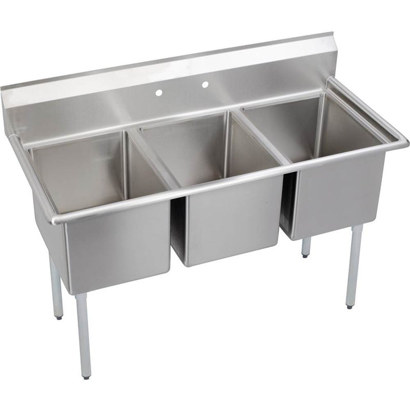 Elkay E3C16X20-0X Economy Scullery Sink, 3-Compartment 12