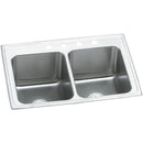 Elkay DLR332212MR2 18 Gauge Stainless Steel 33' x 22' x 12.125' Double Bowl Top Mount Kitchen Sink