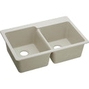 Elkay ELG250RBQ0 Elkay Quartz Classic 33' x 22' x 9-1/2' Double Bowl Top Mount Sink, Bisque