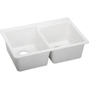 Elkay ELG250RWH0 Elkay Quartz Classic 33' x 22' x 9-1/2' Double Bowl Top Mount Sink, White